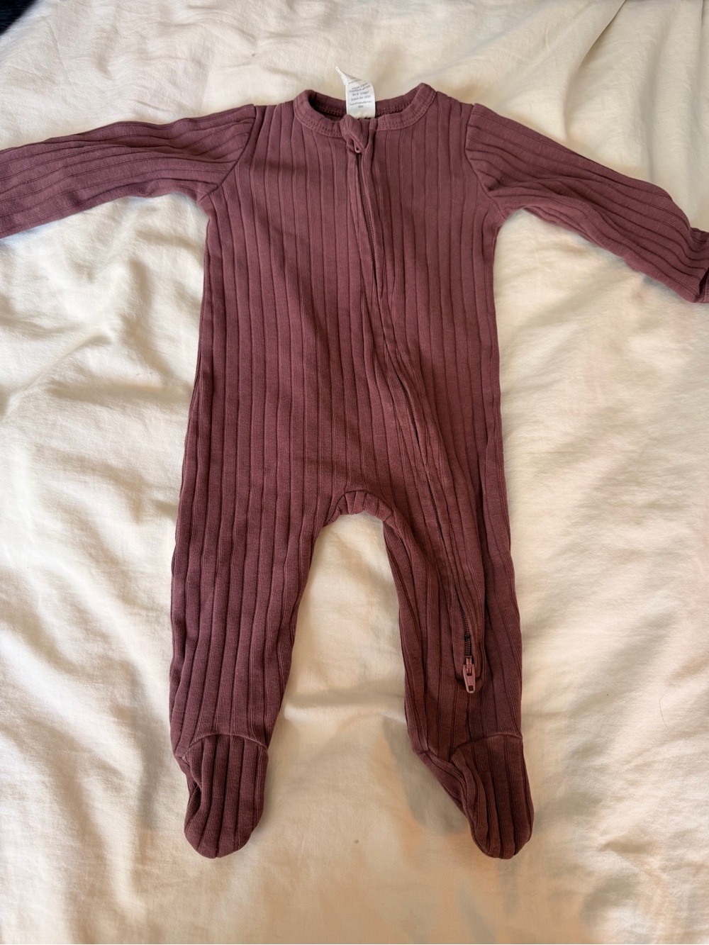 kate quinn Ribbed Footed One-Piece in Mauve Plum